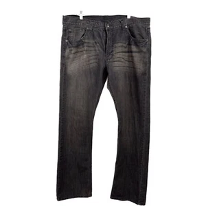 Request  Jeans Distressed Wash Denim Straight Leg Black Jeans 40x34 - Picture 1 of 8