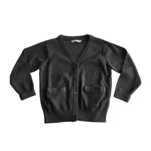 Dunkelgraue Schulstrickjacke mit Taschen - Bild 1 von 1