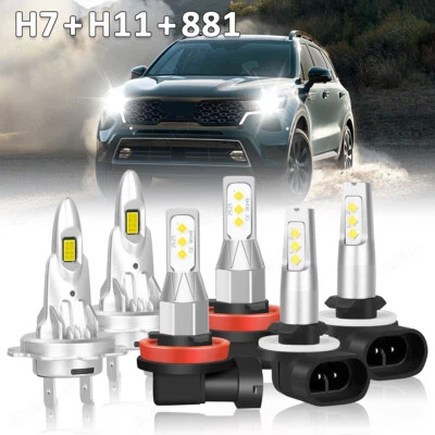 Combo faros LED bombillas antiniebla luces altas bajas para Hyundai Elantra 2013-2018 Foto 1 de 4