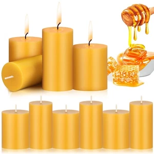 10 Pcs Pure Beeswax Candles Set Natural Unscented Beeswax Pillar Candle 2.4 x... - Picture 1 of 6