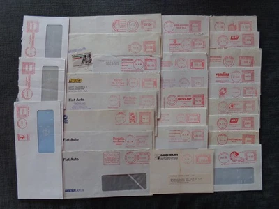 LOTTO BUSTE AFFRANCATURE MECCANICHE ROSSE TEMA TRASPORTI FIAT FERRARI ALFA ROMEO - Immagine 1 di 4