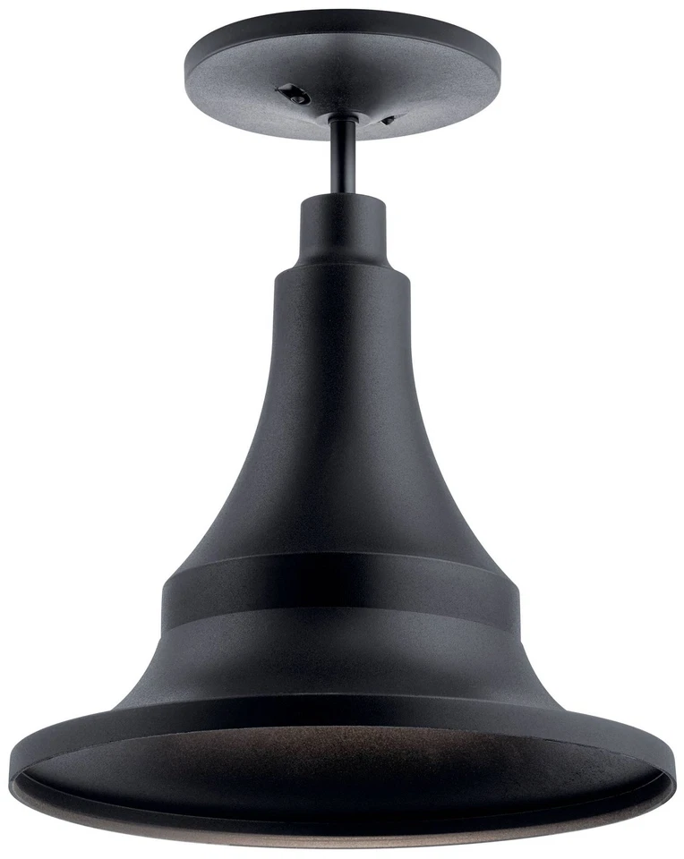 Kichler Hampshire 16英寸宽气候黑色现代户外吸顶灯 — 第 1/1 张图片