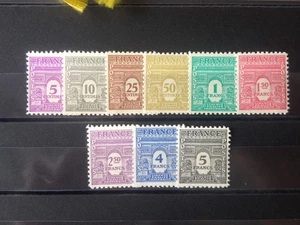 France num Yvert 620-628 ** MNH Arc de triomphe Année 1944 - Imagen 1 de 1
