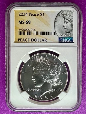2024 $1 Peace Dollar NGC MS69 (016) - Image 1 of 2