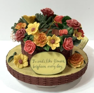 Our America Kerzenaufleger Frühlingskorb "Freunde wie Blumen hell jeden Tag" - Bild 1 von 4