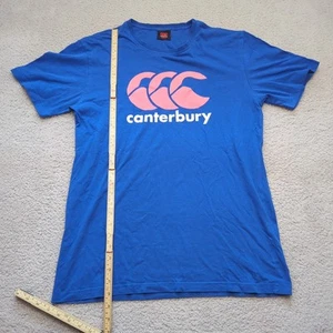 Canterbury Graphic Tee Men's Medium Blue Rugby M Vinyl Logo Cotton Sports Top - Picture 1 of 8