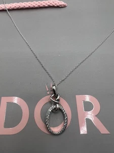ALE S925 Silver Genuine Pandora Knotted Heart Pendant Necklace - Picture 1 of 3