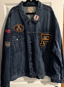 Polo Ralph Lauren Blue Denim Jacket Big & Tall SZ 4XLT USED - Picture 1 of 6