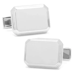 Sterling Rectangular Engravable Cufflinks - Picture 1 of 5