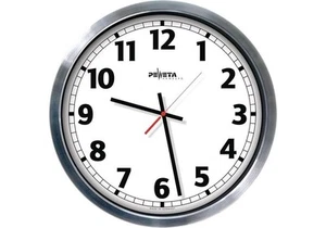 PEWETA Wanduhr Jumbo Funkuhr Aluminium mattsilber Ø 500 mm 1,5 V Zahlen - Bild 1 von 3