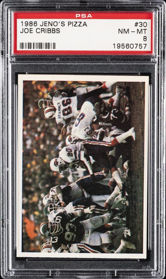 1986 JENO'S PIZZA #30 JOE CRIBBS PSA 8 - Image 1 of 2