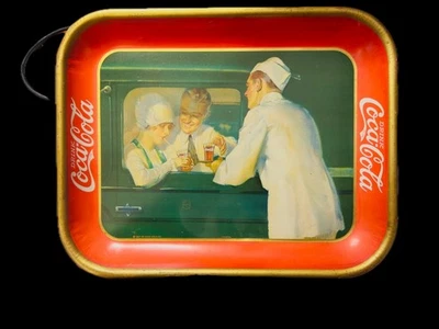 RARE Authentic Curb Service 1927  Coca Cola Tray... EX COND!!  - Image 1 of 4