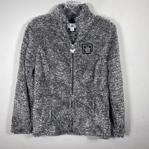 Mickey Mouse Disney Full Zip Performance Fleece Logo Sz XS Olive/white - Picture 1 of 7