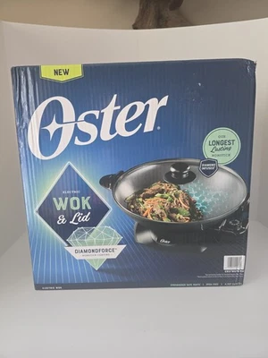 Wok eléctrico Oster 2124087 Diamond Force, 4,7 cuartos de galón, negro Foto 1 de 2