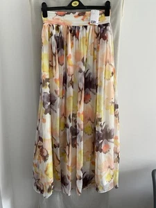 H&M Multicolored Floral Maxi Skirt Size UK 10 - Picture 1 of 5