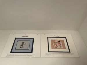 Lot Of 2 Disney Pinocchio Laminated Cel/sericel/Maquette Promo Binder Page - Picture 1 of 9