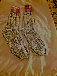 2 Paar Schalwolle (Schafwolle) Stiefelsocken. Norweger. Größe 43-46 (groß). Neu mit Etikett. - Bild 1 von 5