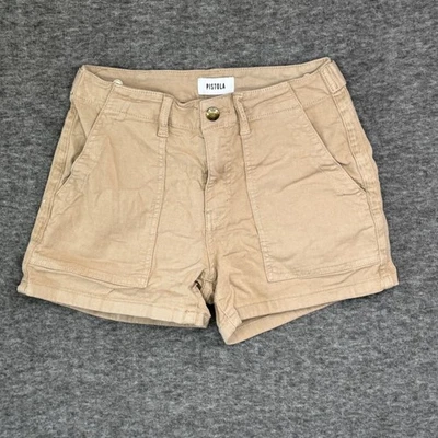 Pistola Mara Cargo Khaki Tan Utility Shorts High Rise Pockets Casual Size 26 - Image 1 of 4