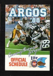 Toronto Argonauts--1988 Pocket Schedule--Miller Lite--CFL - Imagen 1 de 1