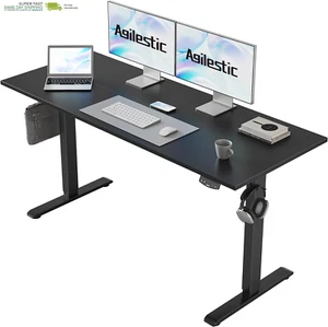 Agilestic Electric Standing Desk, 55 X 24 Inches Height Adjustable Desk, Sit Sta - Picture 1 of 9