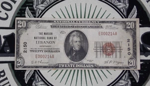 1929 $20 NB Kentucky National Currency *LEBANON* KY Ch#2150 E000214A ECC&C, Inc. - Picture 1 of 5