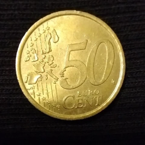 2002 Italy 50 Cent Euro Coin Rare Building Yellow Sz 24 mm Rare Collectors Coin Cover