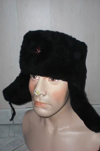 Chapka MARINE NAVAL SOVIETIQUE russe fourrure hiver militaire T.56 URSS  - Imagen 1 de 8