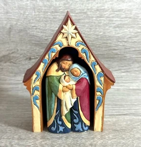 Jim Shore Hand-Painted Nativity Scene Figurine With Holy Family & Stable Design - Picture 1 of 17