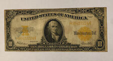 1922 10.00 Gold Certificate Large Size Old Us Paper Money No Reserve Auction cb