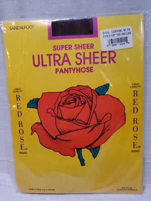 Pantimedias de café vintage rosa roja súper transparentes nuevas con etiquetas como nuevas raras Foto 1 de 3