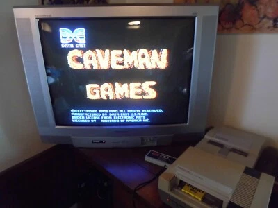 NES Caveman Games 1990 Vintage Nintendo Game Data East EA Olympics Tested Works - Image 1 of 4