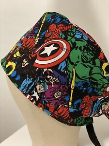 Men/Women Surgical Scrub Cap, Marvel Retro Packed Cotton Fabric AWESOME CAP