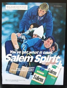 Salem Spirit Light 100er Zigaretten Anzeige 1982 - Bild 1 von 1