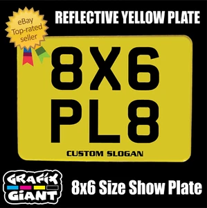 8X6 reflektierendes Track Tag Nummernschild Motorrad Motorrad Neuheit Schauschild - Bild 1 von 3