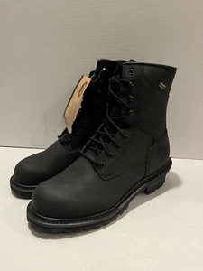 NWOB Red Wing Irish Setter Mesabi Logger Steel Toe Boots 8” Black Mens Size 8 EE - Picture 1 of 12