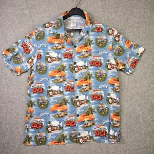 Disney Cruise Lines Shirt Medium Blue Castaway Cay Hawaiian Camp Mickey Beach - Picture 1 of 13