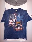 Vintage First Responders The Mountain Leather Tag XXXL tie dye Blue T-shirt