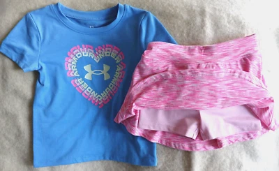 UNDER ARMOUR BLUE & PINK SKIRT/SKORT OUTFIT-CHILD SIZE 4-NEW WITH TAGS - Image 1 of 4