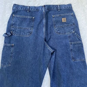 Carhartt Men's Jeans 40 x 32 Original Dungaree Fit B13 DPS Denim Pants Workwear - Picture 1 of 14