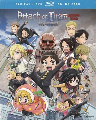 Attack on Titan: Junior High (Blu-ray Disc/DVD, 2017, 4-Disc Set) - Image 1 of 4
