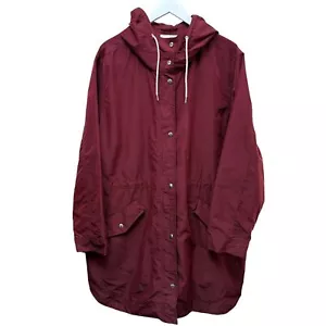 OLD NAVY Womens Hooded Utility Jacket XXL Windbreaker Anorak Coat Burgundy Red - Picture 1 of 9