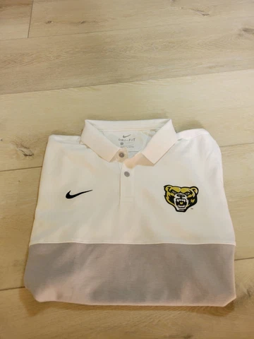 Baylor Bears Nike polo shirt Short Sleeve  MEDIUM white gray black performance Cover