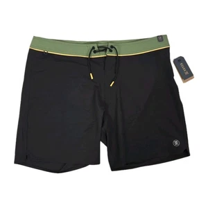 Roark The Passage Boardshorts Hanfmischung Shorts schwarz grün gelb Gr. 38 Neu mit Etikett - Bild 1 von 8