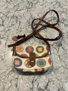 Dooney and Bourke Vintage Purse Medallion Crossbody Small Coated Canvas - Picture 1 of 8