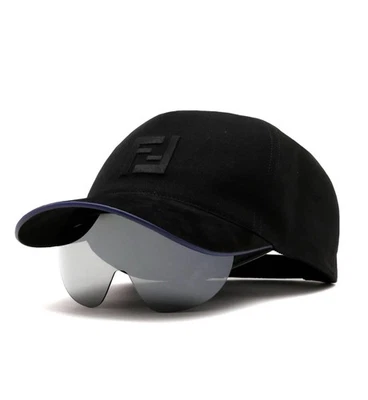 FENDI очки EyeCap Dframe солнцезащитные очки FF кожи отделки бейсбольная кепка козырек новый - Изображение 1 из 4