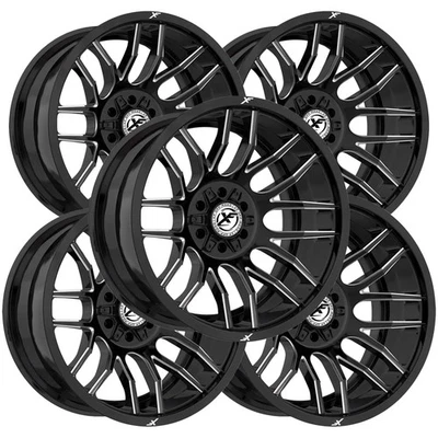(Set of 5) XF Off-Road XF-232 26x14 5x5"/5x5.5" -76mm Black/Milled Wheels Rims - Image 1 of 4