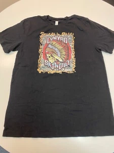 Womens Canvas Graphic Lynyrd Skynyrd Skull T-shirt Size Large L - Picture 1 of 3