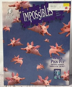 BePuzzled Impossibles When Pigs Fly Puzzle 750+5 Extra Pieces Borderless Sealed - Picture 1 of 3