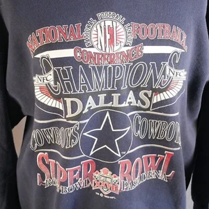 Vintage 90s Dallas Cowboys Super Bowl Champions XXVII Sweater Size XL - Picture 1 of 8