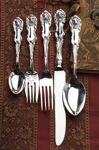 Lion Sterling Silver by Wallace Brand NEW 5 piece Dinner Setting with Box - Picture 1 of 5